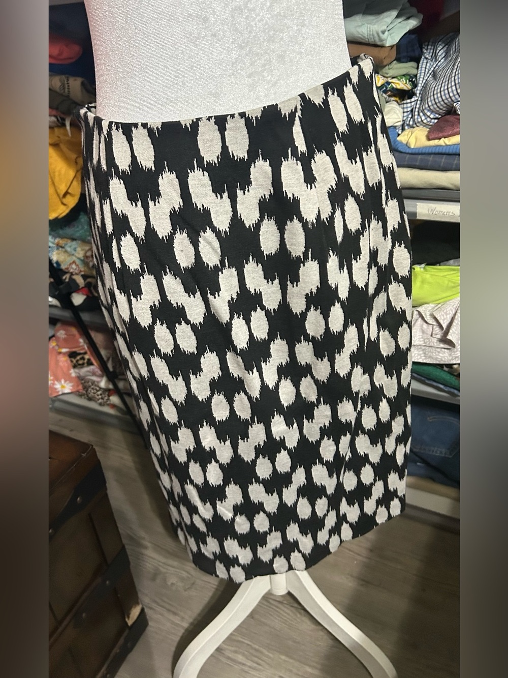 Grace Elements Black and White Abstract Print Pencil Skirt Size 10 - Picture 2 of 4